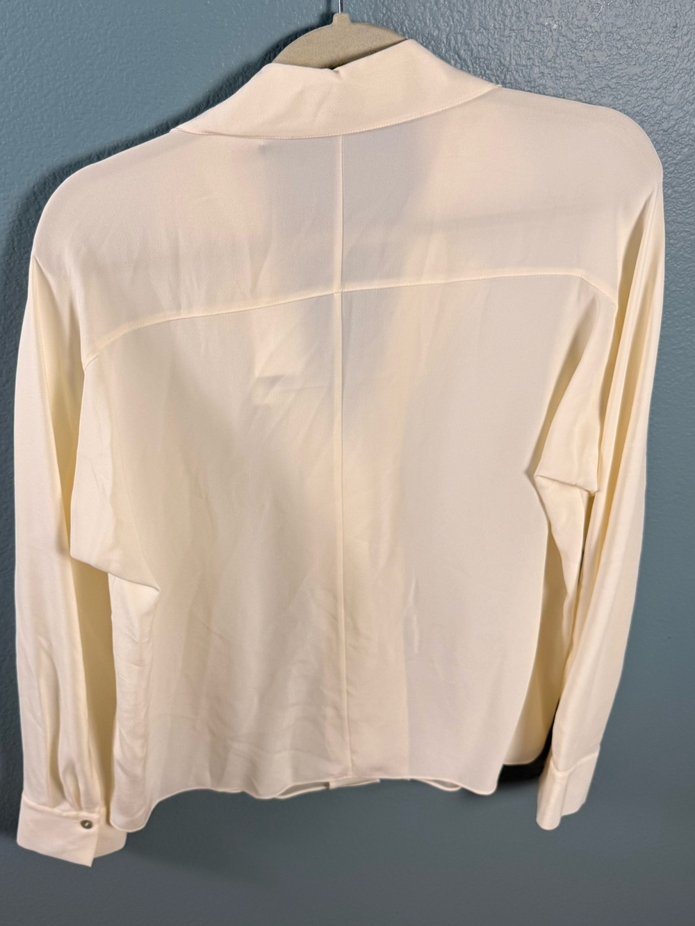 Vince 100% Silk Crepe de Chine Shirt Off white in Medium - Picture 10 of 12